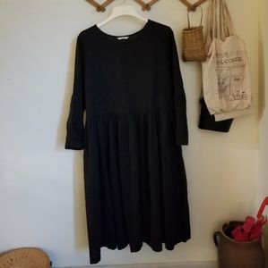 Black Linen fox alice dress